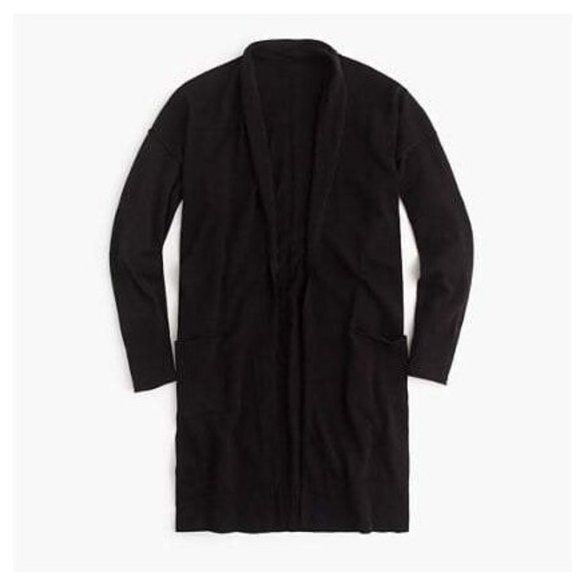 J. Crew Black Lightweight Long Cardigan - Picture 2 of 7